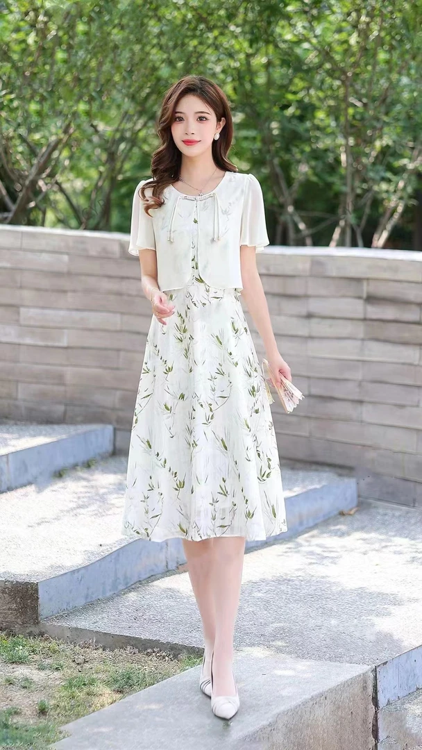 49女装连衣裙裙子旗袍碎花气质长裙时尚夏季中长款修身法式百搭