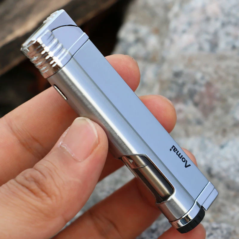 耐用实用充气打火机防风超薄长条个性创意迷你纤细可视气体送男友