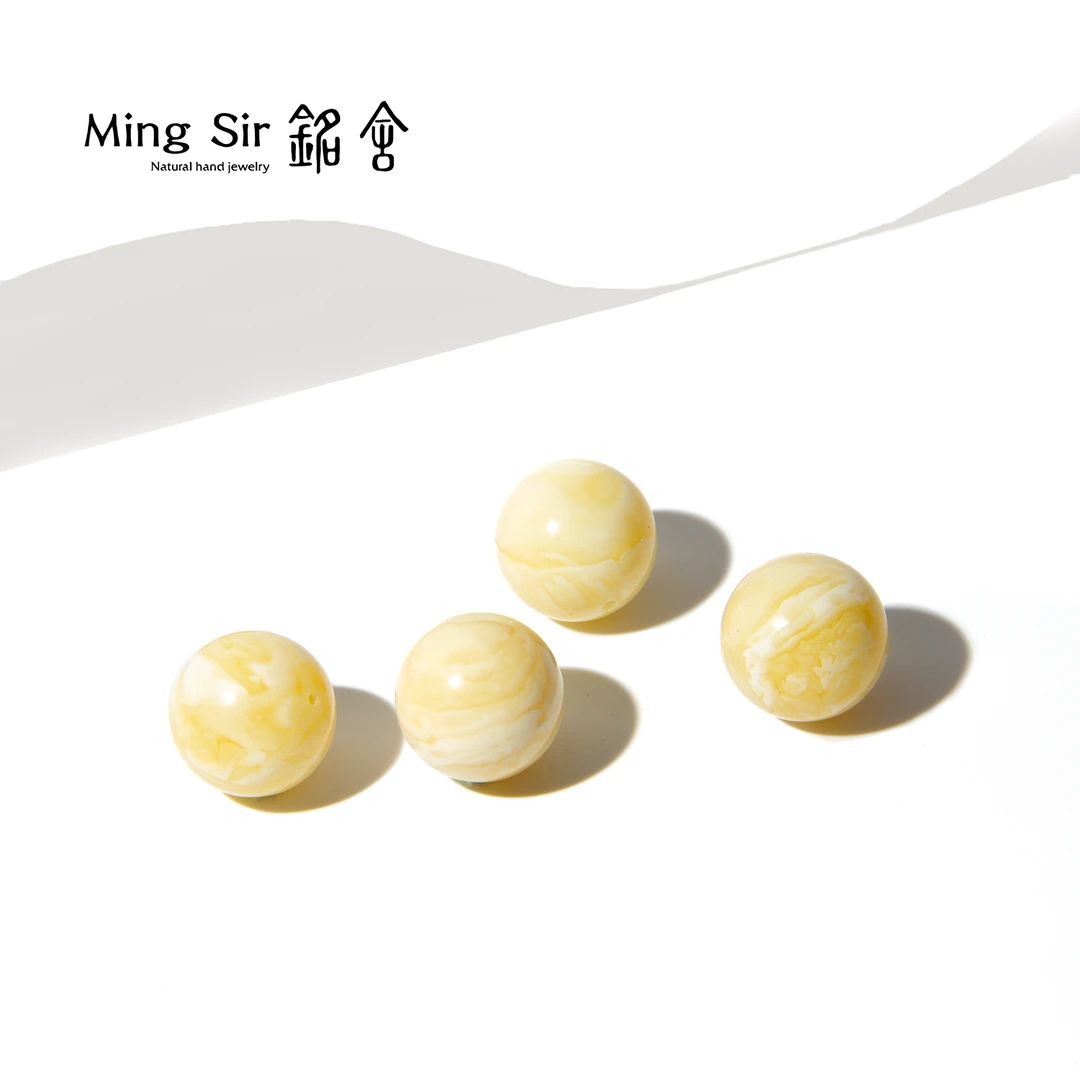 【铭舍 东方既白货头单珠】天然俄料蜜蜡单珠配珠（多样性发其一）