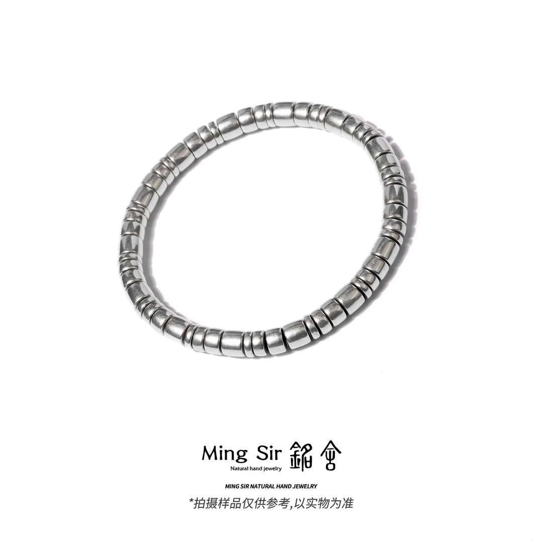 925银手链 【铭舍 光年】S925银饰精工无相老型直切手串小众素圈