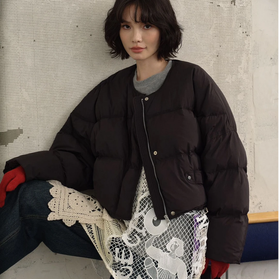 大七【新国标90绒】-泡芙软糯-羽绒服短款女个性小众时尚洋气百搭潮