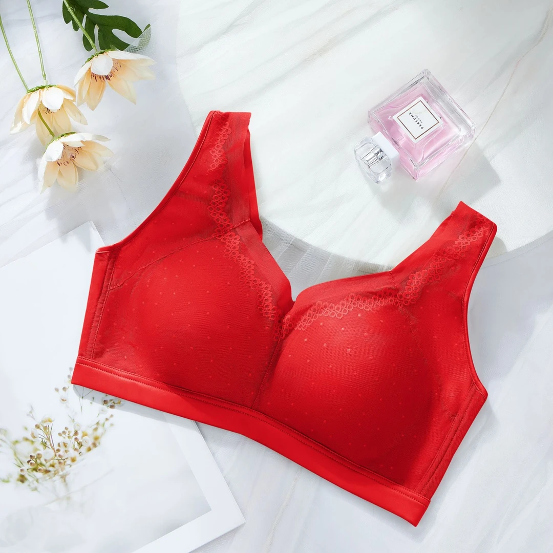 女士无钢圈舒适透气调整型无痕上托美背百搭内衣