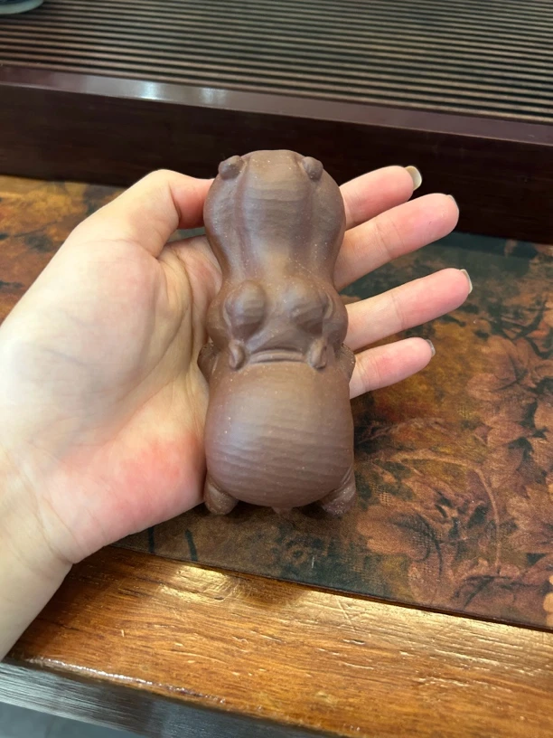萌萌河马笔架 宜兴紫砂手工茶宠