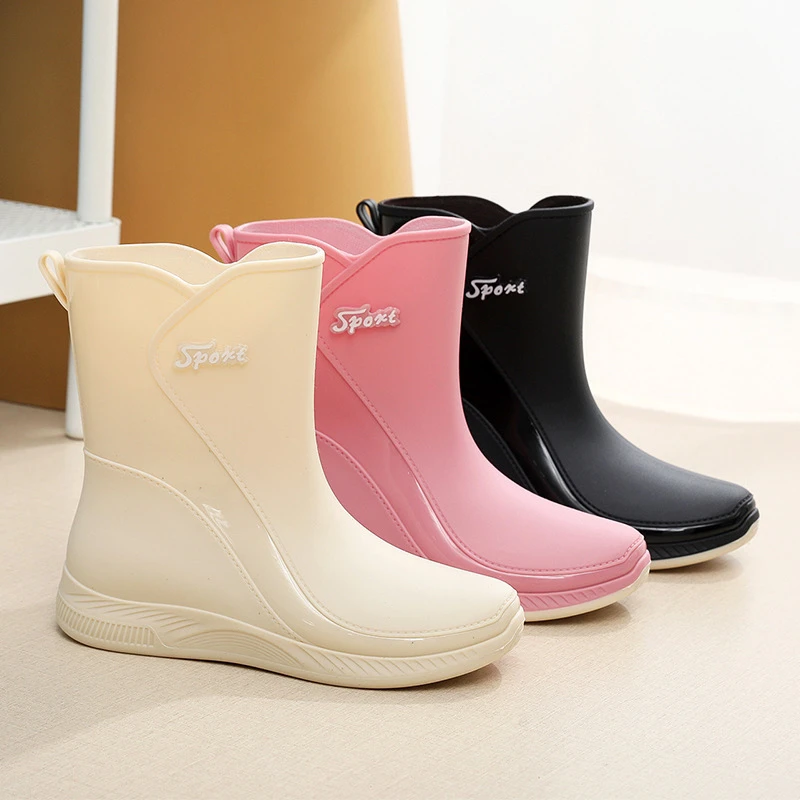 雨鞋女款2025爆款时尚中筒防水雨靴女士防水鞋软底防滑鞋耐磨胶鞋