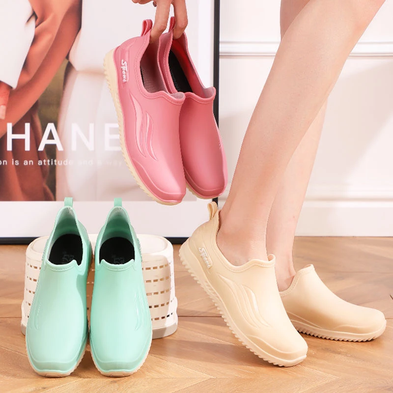 雨鞋女款时尚短筒雨靴女士防滑胶鞋外穿舒适平底工作鞋低帮防水鞋