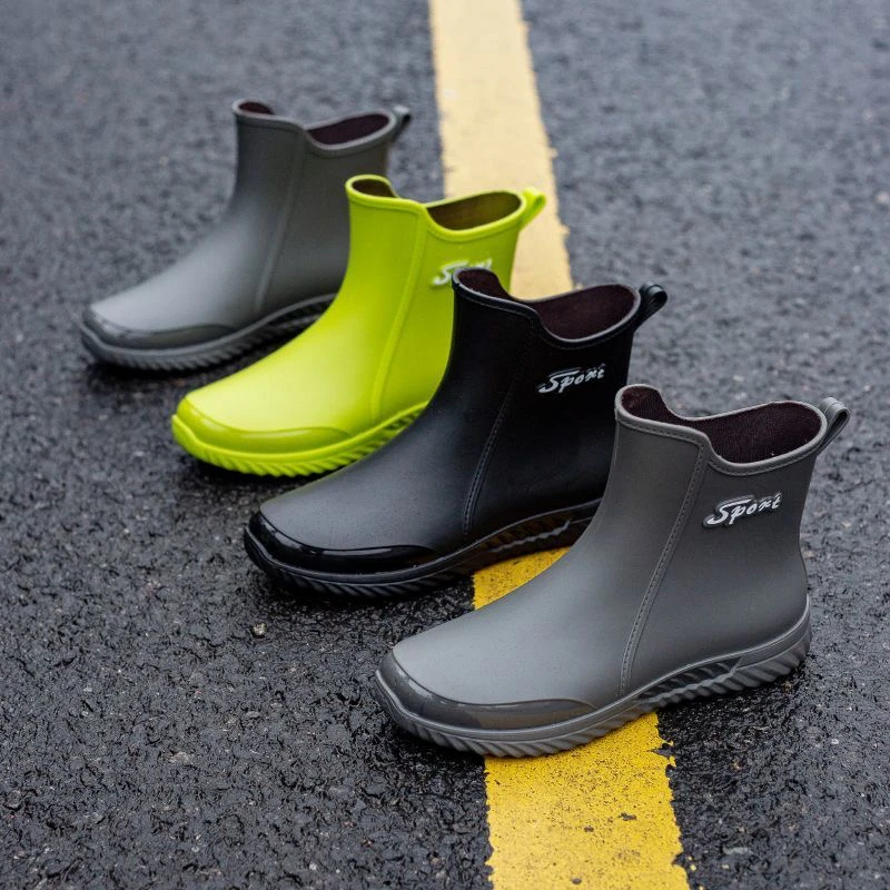 新款雨鞋男款厨房防水鞋时尚潮流厚底男士雨靴防滑耐磨鞋加厚胶鞋