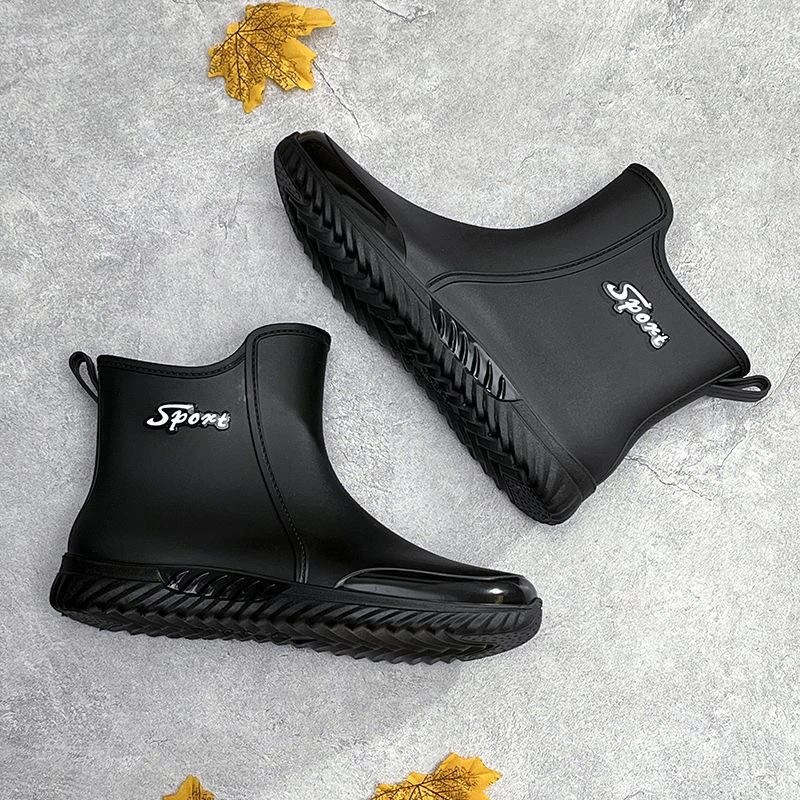 雨鞋男士防水雨靴时尚潮流鞋子男款短筒防水鞋男厚底防滑耐磨胶鞋