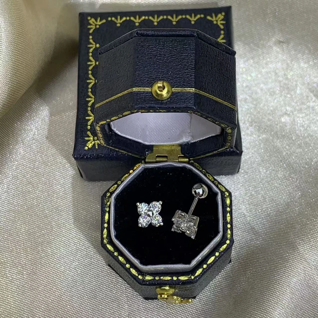 耳饰 四叶草螺丝耳钉 【B】