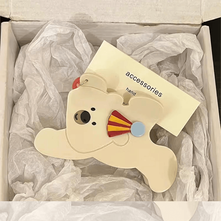 首闻马戏团小熊~可爱小熊抓夹小红书爆款高马尾萌趣亚克力鲨鱼夹