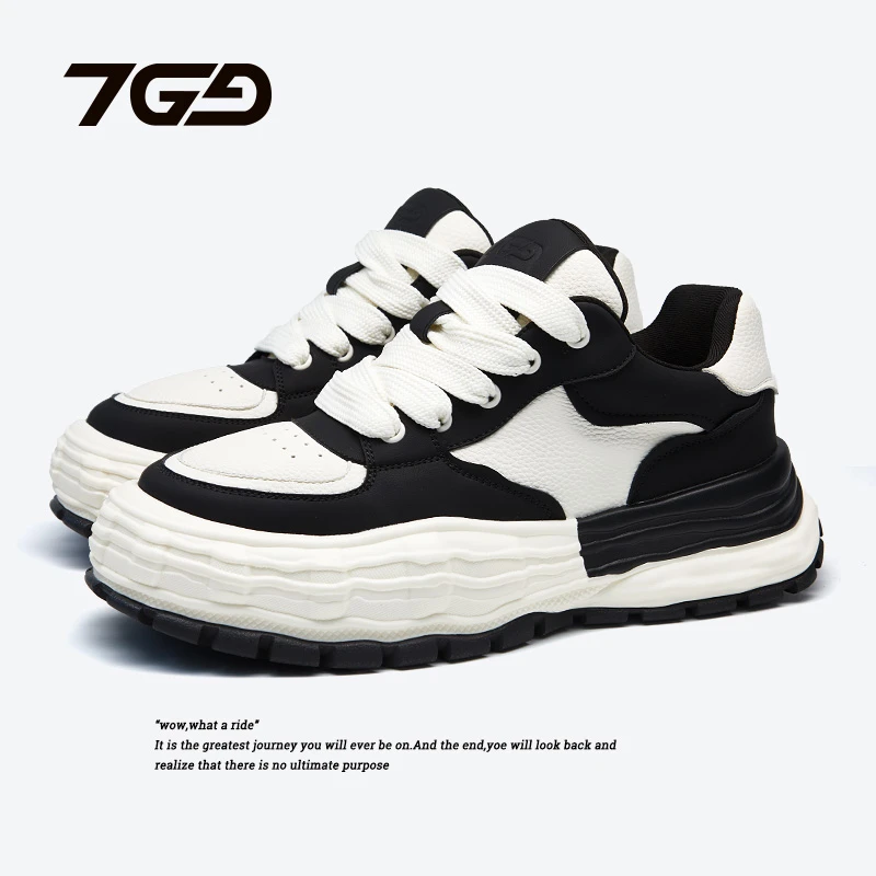 7GG-新款时尚休闲男士街头潮鞋厚底增高ins潮流百搭老爹鞋23316