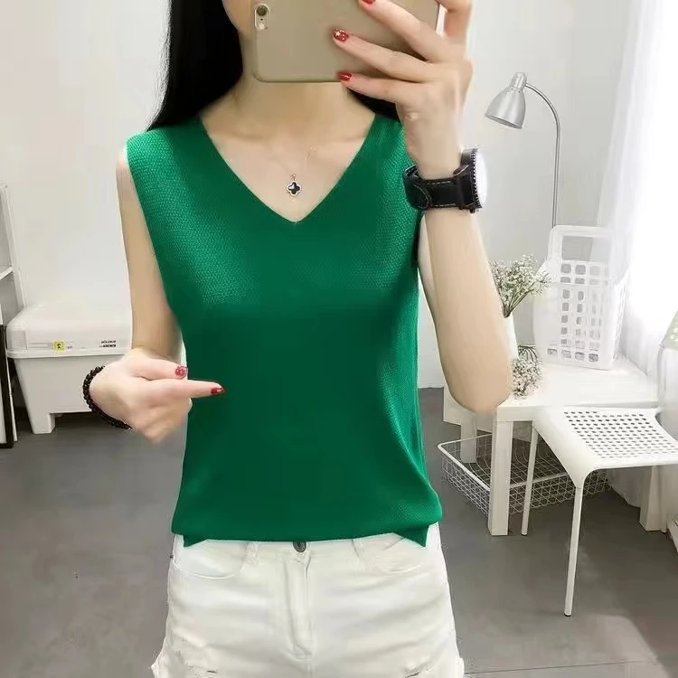 80-200斤 胖mm宽松遮肚大码冰丝吊带背心女背心打底无袖上衣女