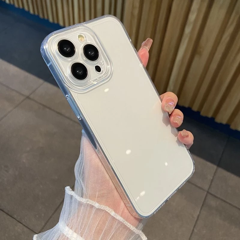 简约透明iPhone14手机壳苹果14ProMax直边壳13/12气囊防摔壳11/Xs