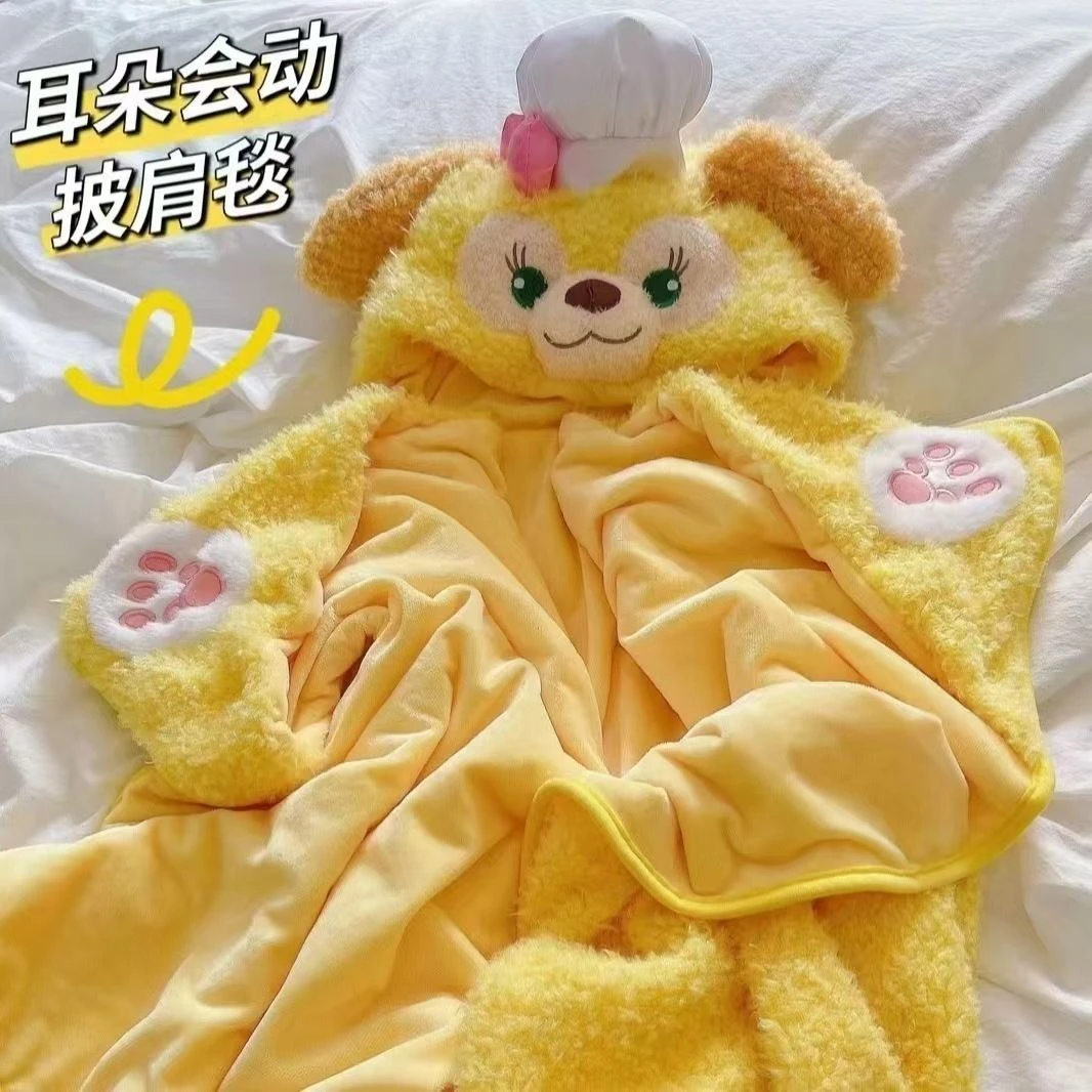 可琦安饼饼毛毯办公室午睡斗篷耳朵动雪莉玫星黛露连帽空调毯