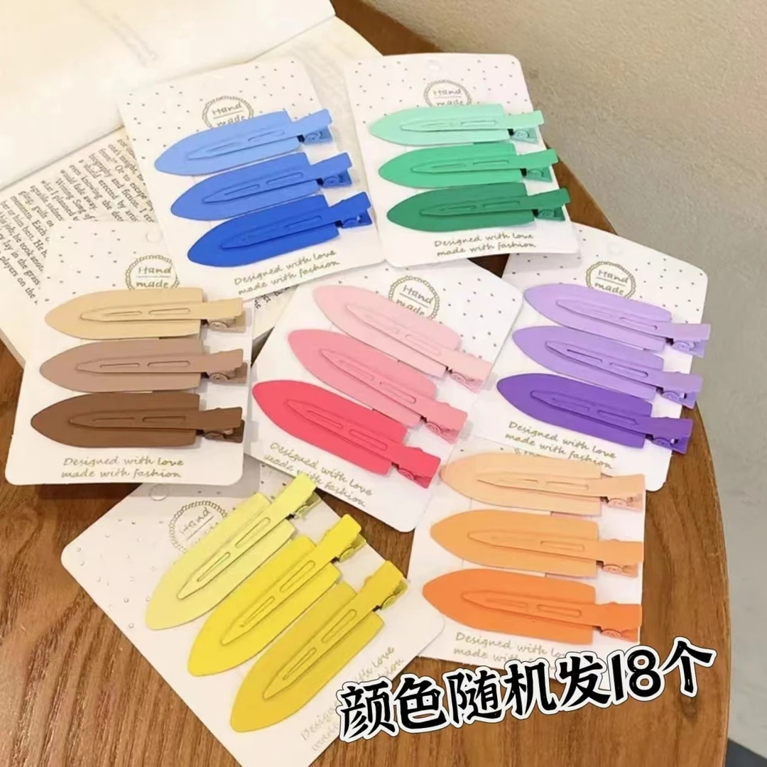 一套18个糖果碎发刘海夹可爱甜美高级边夹渐变色鸭嘴一字夹盘发器
