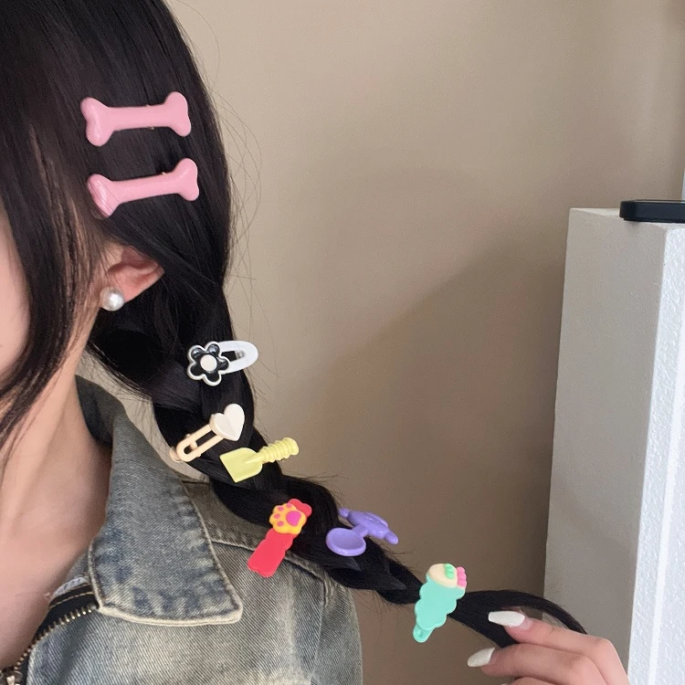 60个卡通小夹子！可爱学生甜美侧边刘海夹儿童女生盘发器