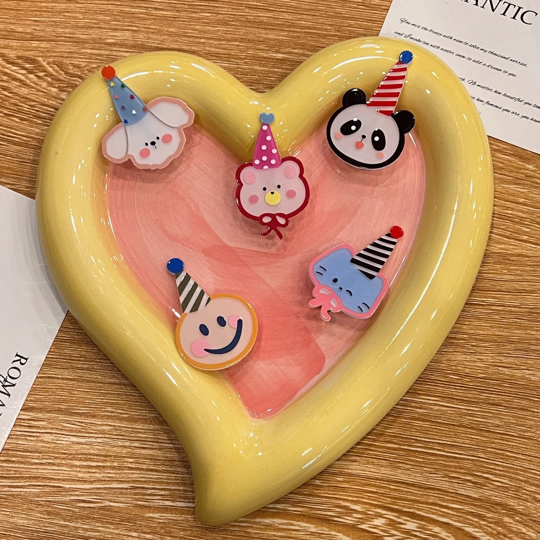 五个装创意生日派对礼帽系列小动物发夹女侧边夹甜美少女心发饰品