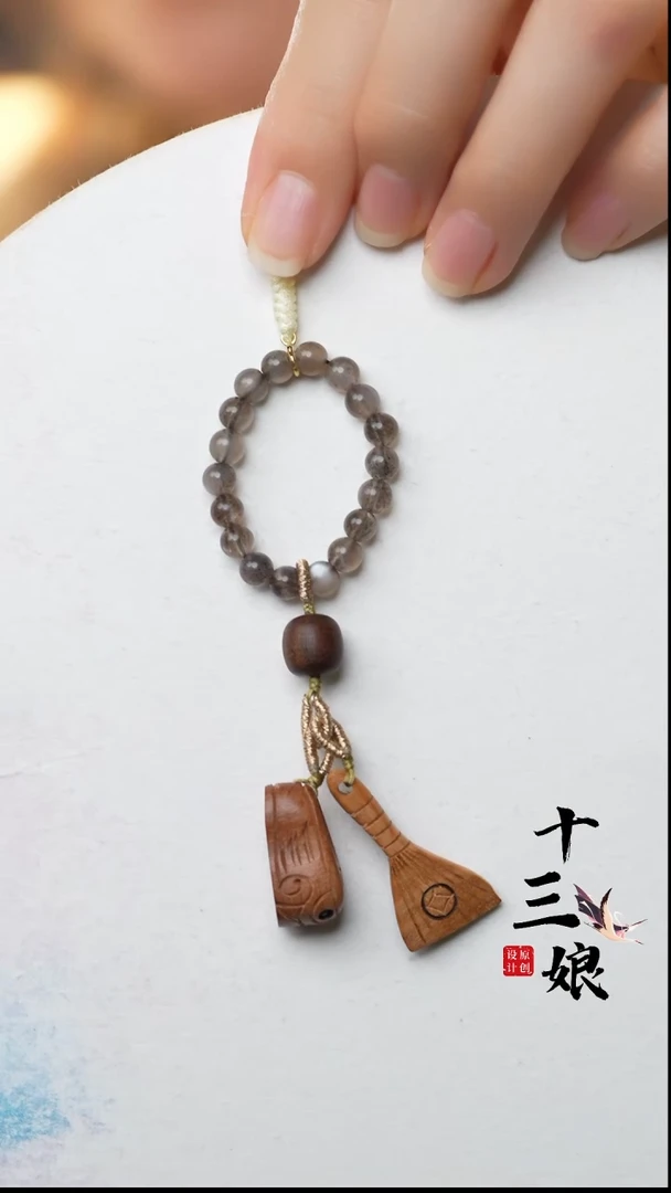 【闪购商品】长石挂饰银S925镶嵌骨干桃木挂饰