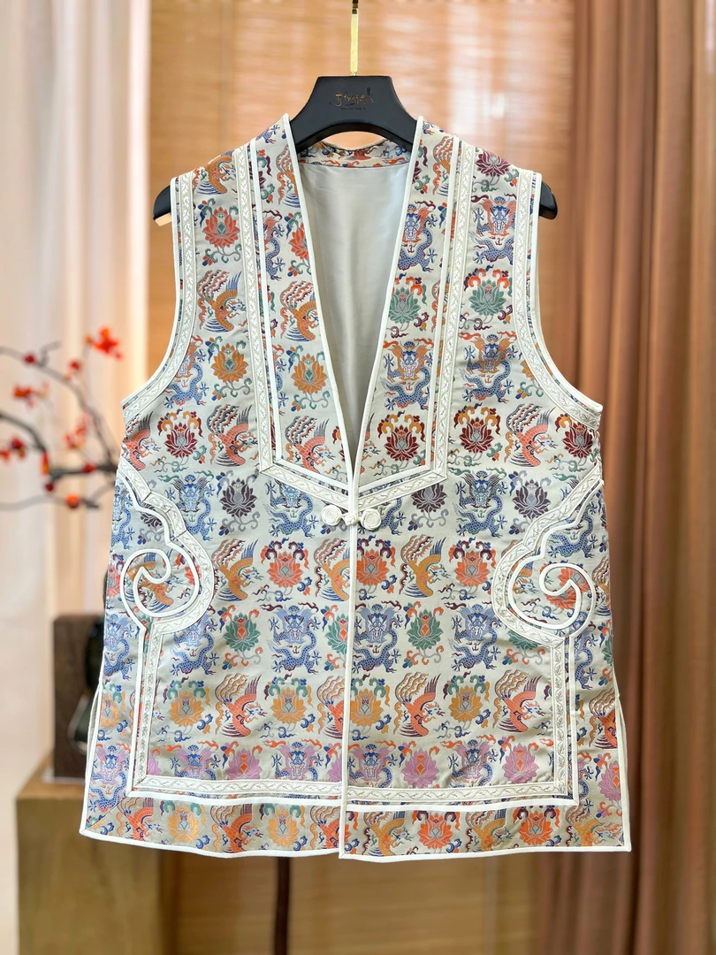 【以晴.高定】高端非遗宋锦上久楷五重维龙凤穿莲如意马甲国风