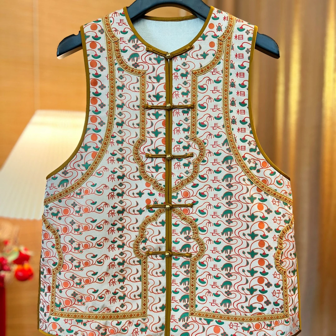 【SZ2024】高端非遗李德喜宋锦如意马甲时尚气质休闲中式