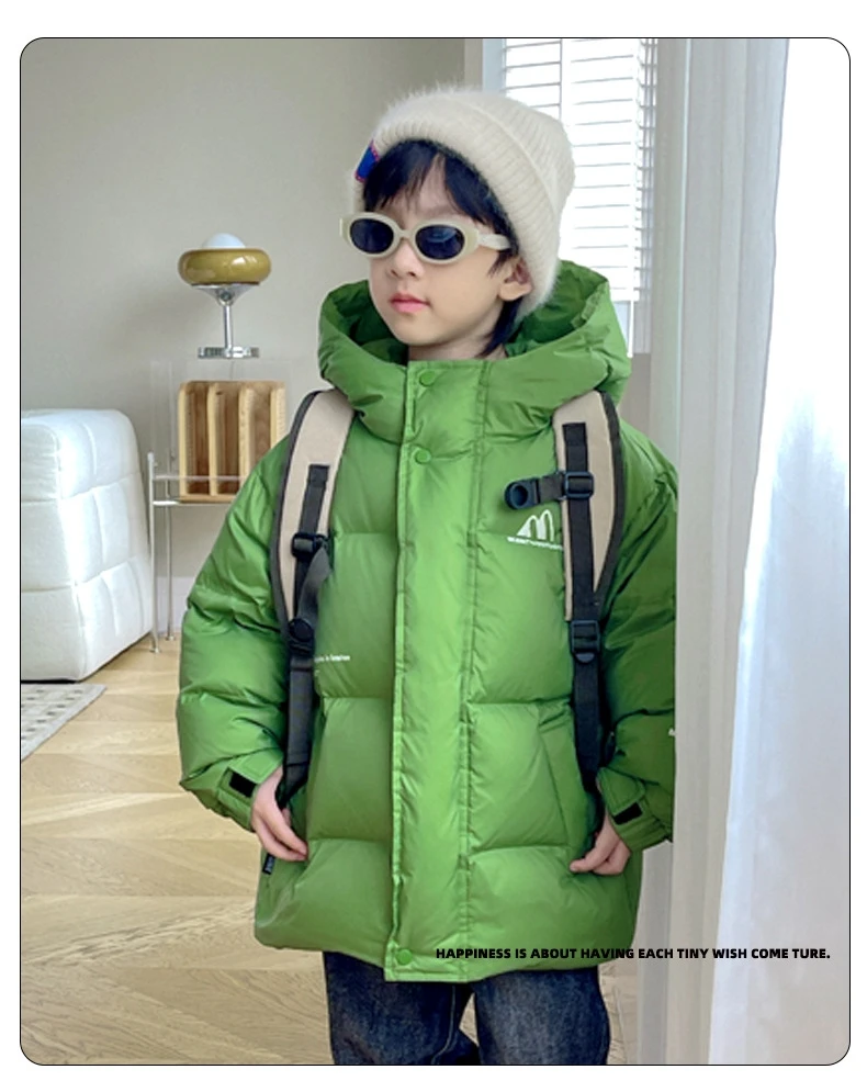 冬季新款韩版儿童羽绒服时尚佰搭保暖90白鸭绒加厚羽绒服