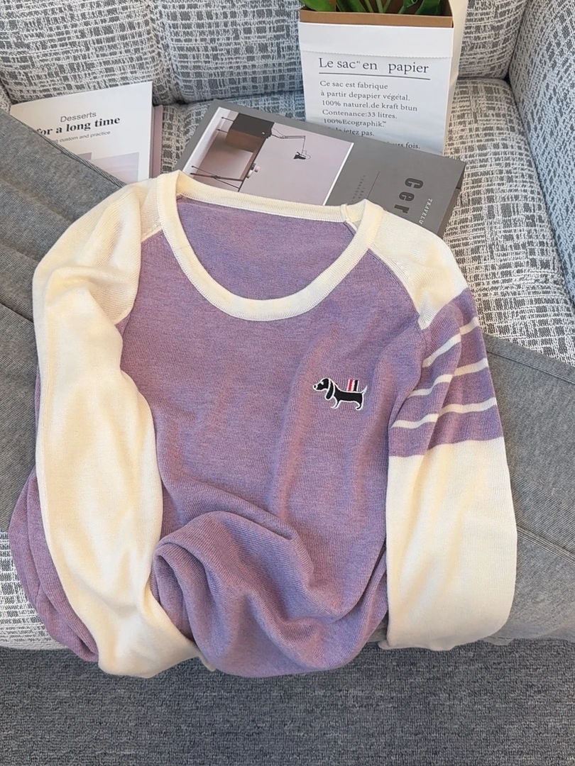 【风信紫】洛尔家气质显瘦秋冬新款针织衫上衣ML6905