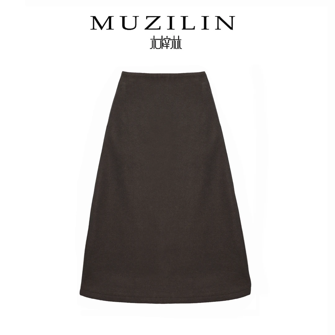 【木梓林】2023秋冬显瘦半身裙高腰时尚百搭A字裙冬季中长款半身裙