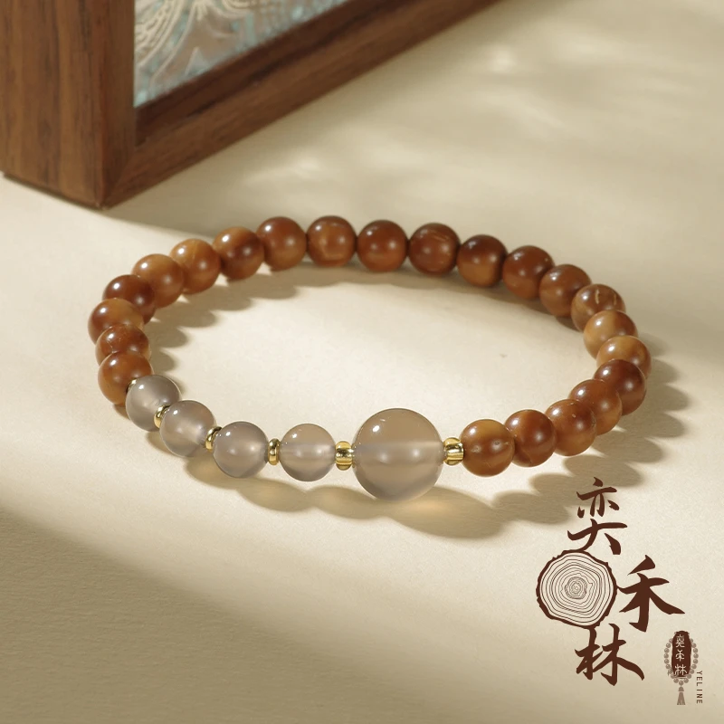 奕禾林 6mm库克烟灰玛瑙手串