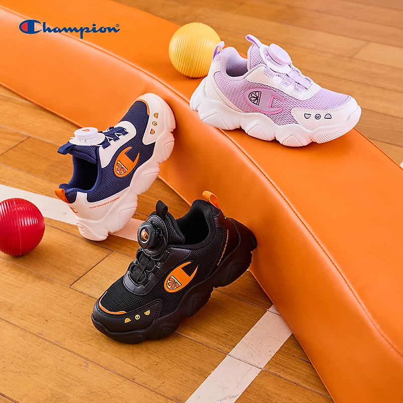 Champion冠军童鞋2024秋季日常百搭户外休闲旋纽扣运动舒适老爹鞋