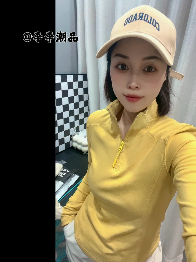 李李服饰显瘦立领拉链磨毛打底衫