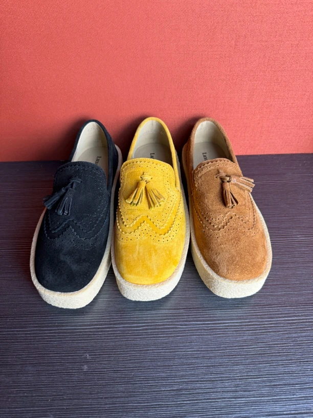 3572.13 2024秋季新款真皮松糕厚底布洛克小皮鞋英伦风复古秋单鞋