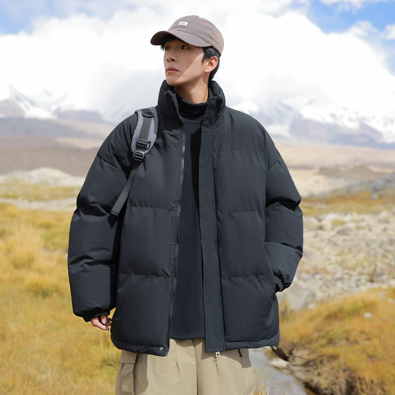 宽松保暖棉衣立领面包服防水男士男生短款晋江棉衣男士外套秋冬款
