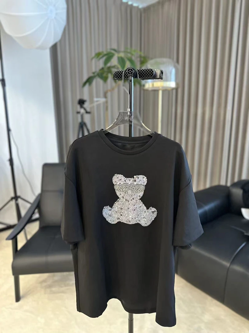 【柳青女装】2024秋季新款小熊大印花T恤