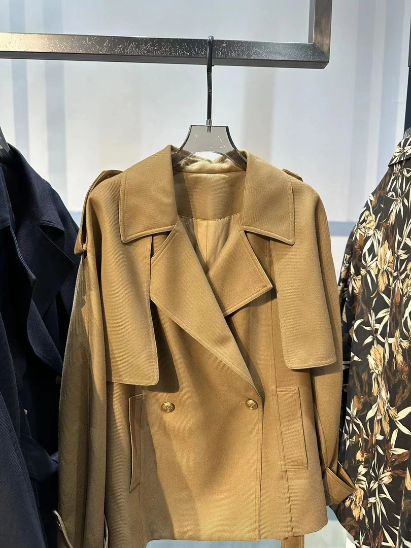 【柳青女装】欧洲站2024秋季新款时尚款风衣