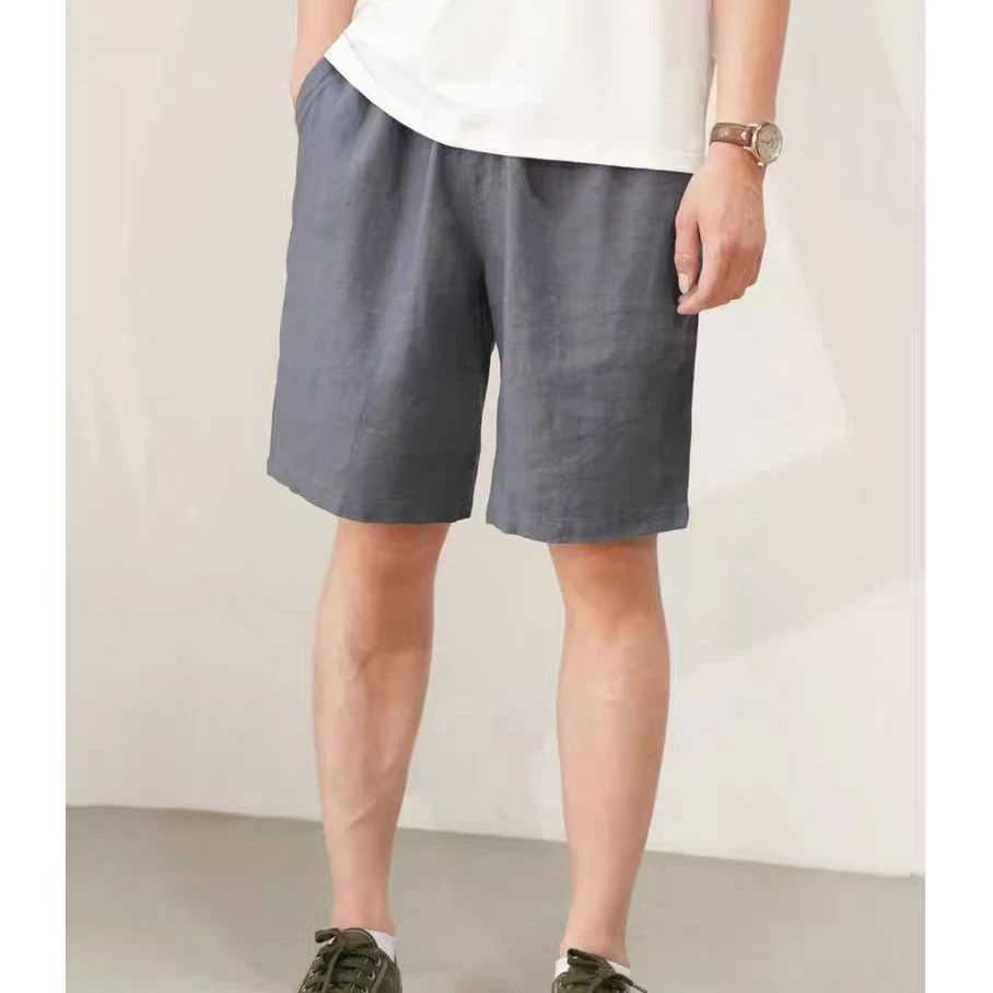 凡丝语100%汉麻男士短裤夏季休闲运动舒适时尚百搭简约