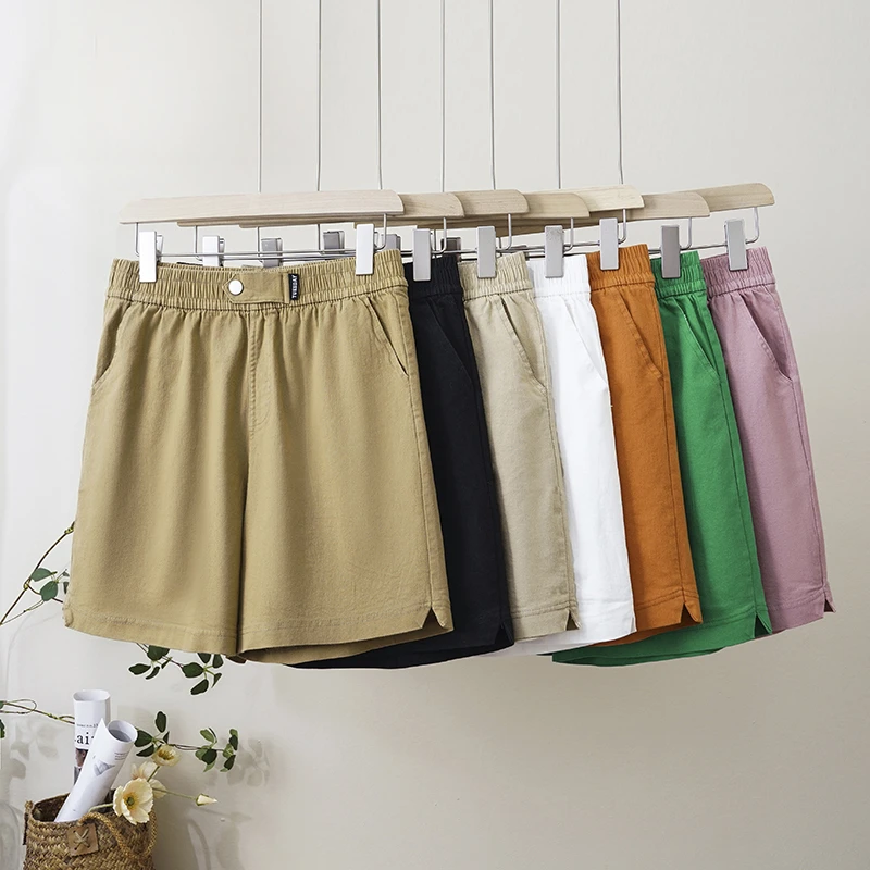 2024新款时尚妈妈短裤女宽松大码松紧腰中老年女装五分裤子夏