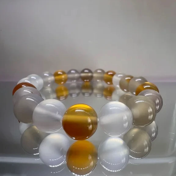 天然江料玛瑙五福临门玛瑙手串