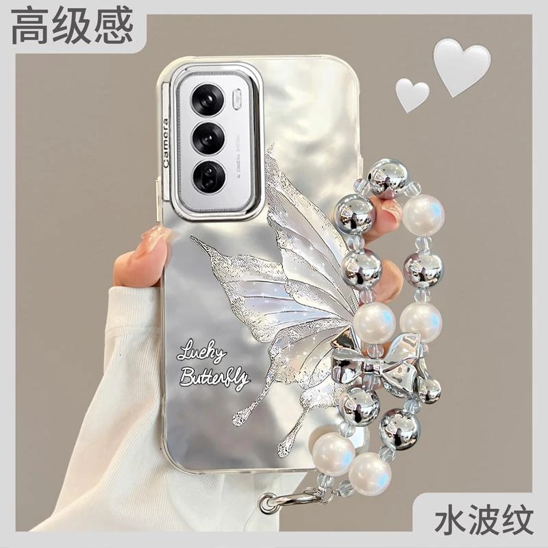 适用opporeno12手机壳新款reno12pro全包硅胶防摔oppo女款蝴蝶