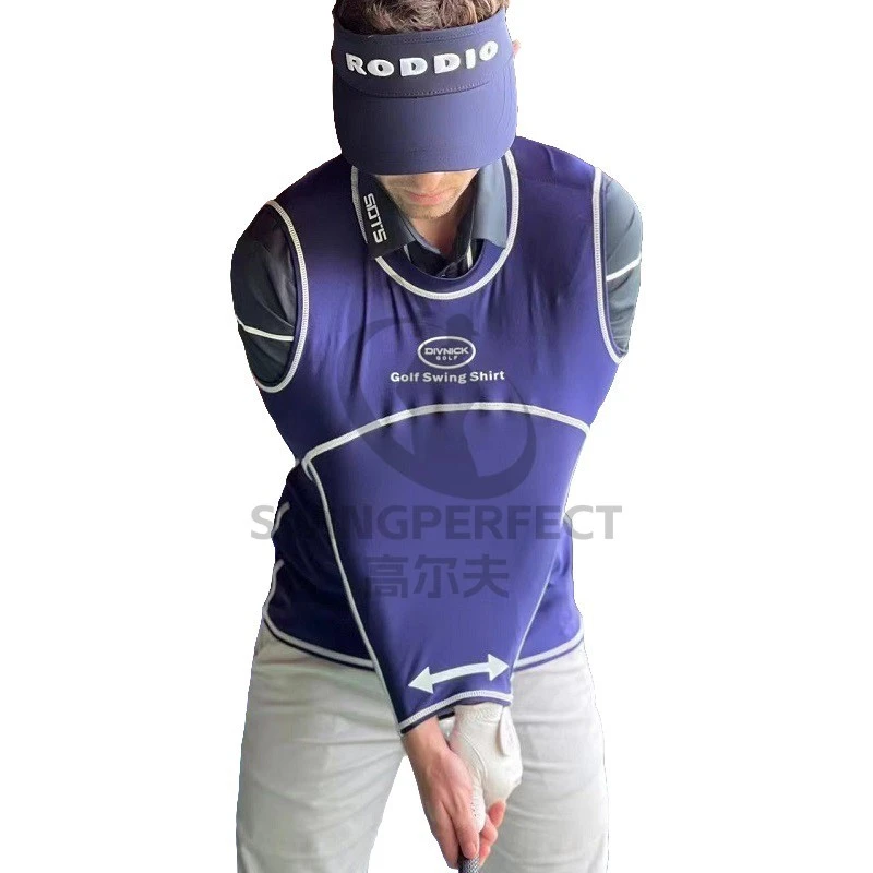 DIVNICK高尔夫挥杆练习衫蓝色男女同款纠正飞肘鸡翅膀教学练习器