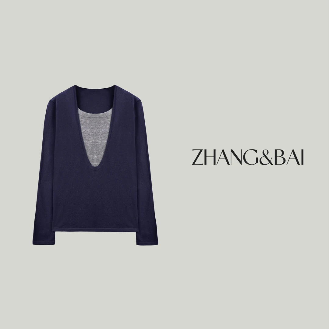 zhang&bai24FW定制 | 【法式女人】静奢风假两件慵懒感休闲打底衫