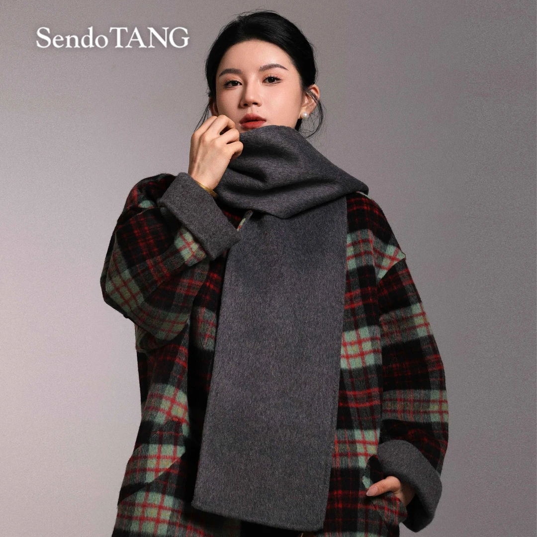 【西不后】胖多洋气女装时尚气质宽松高级显瘦羊毛双面大衣L