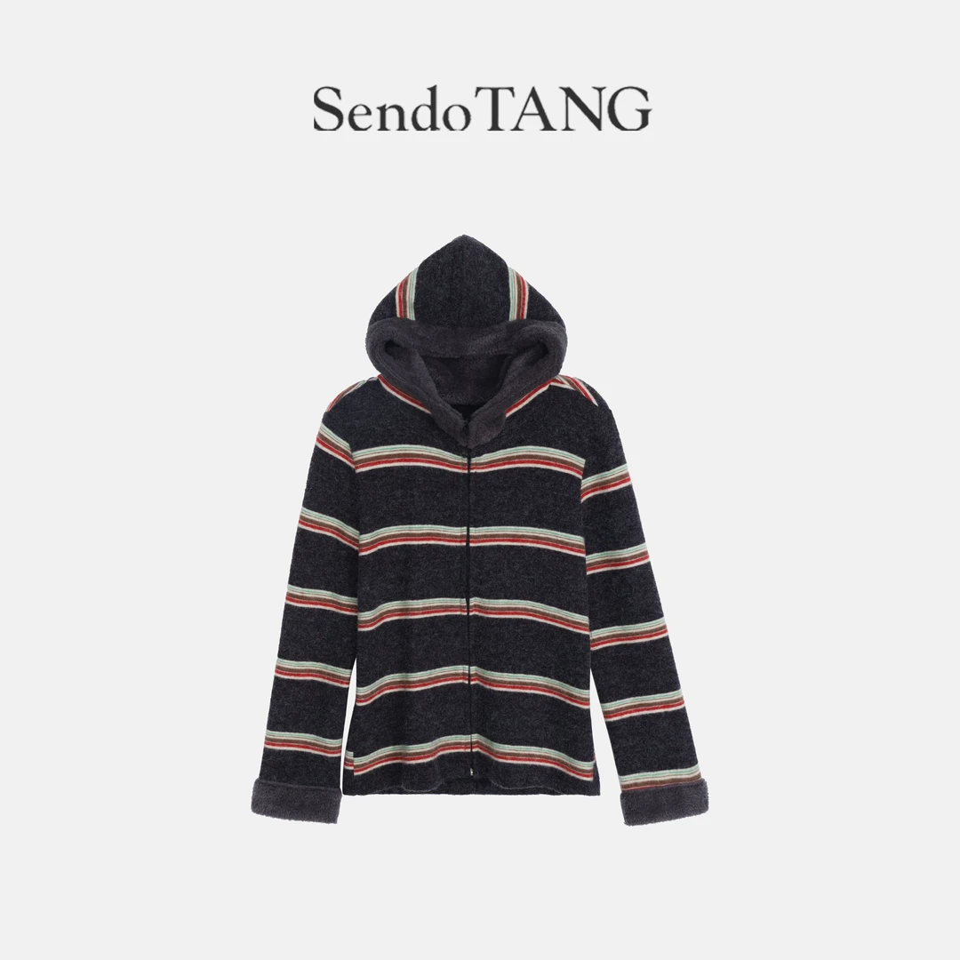 谁穿谁好看【星图】胖多女装新款时尚高级感显瘦条纹百搭宽松卫衣