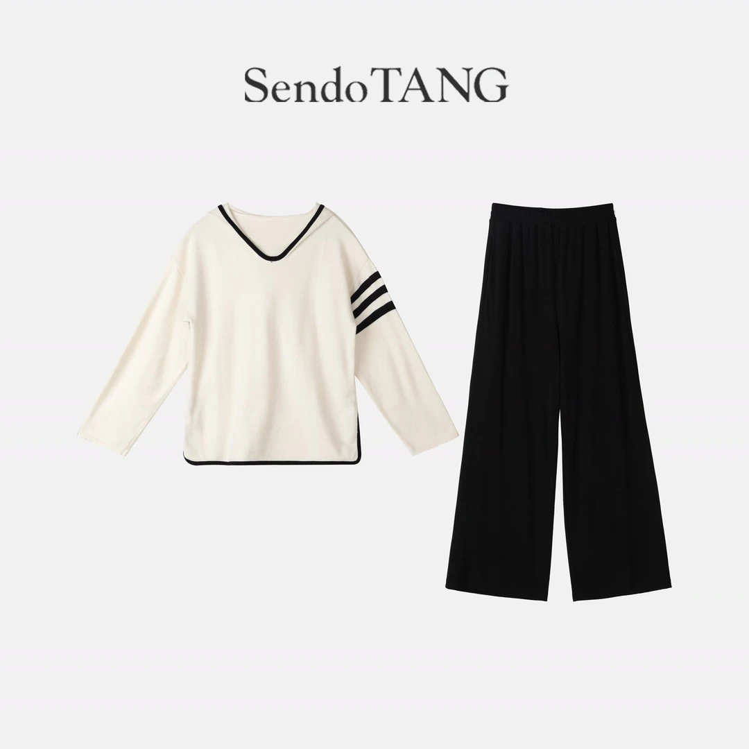 【布丁】胖多时尚女装设计秋款气质宽松高级显瘦上衣裤子套装