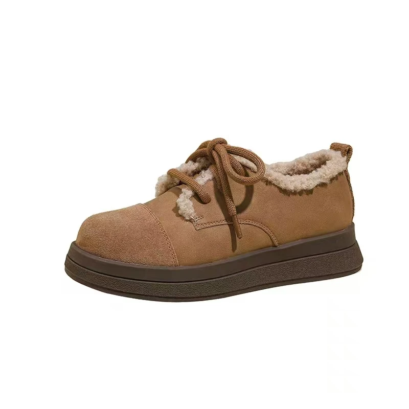 8022新款真皮毛鞋舒适时尚休闲百搭厚底加绒冬季复古