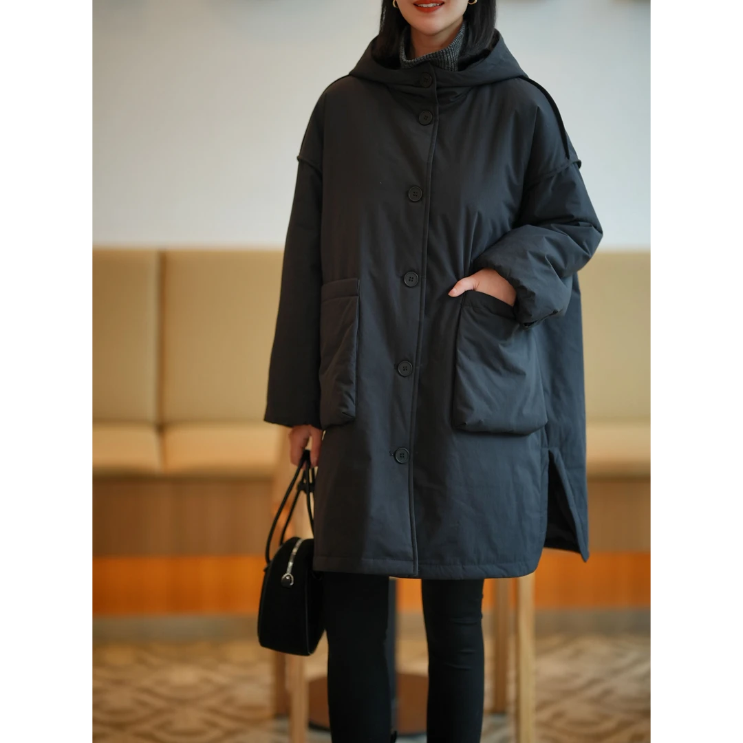 北桔2024秋冬新款时尚百搭气质高档休闲宽松加厚保暖棉服外套4064