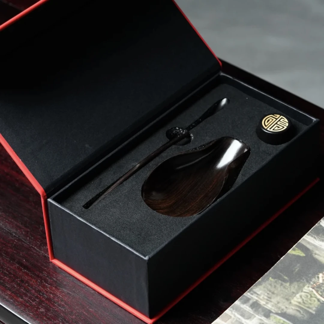 奢侈品紫光檀茶则套装配精美礼盒