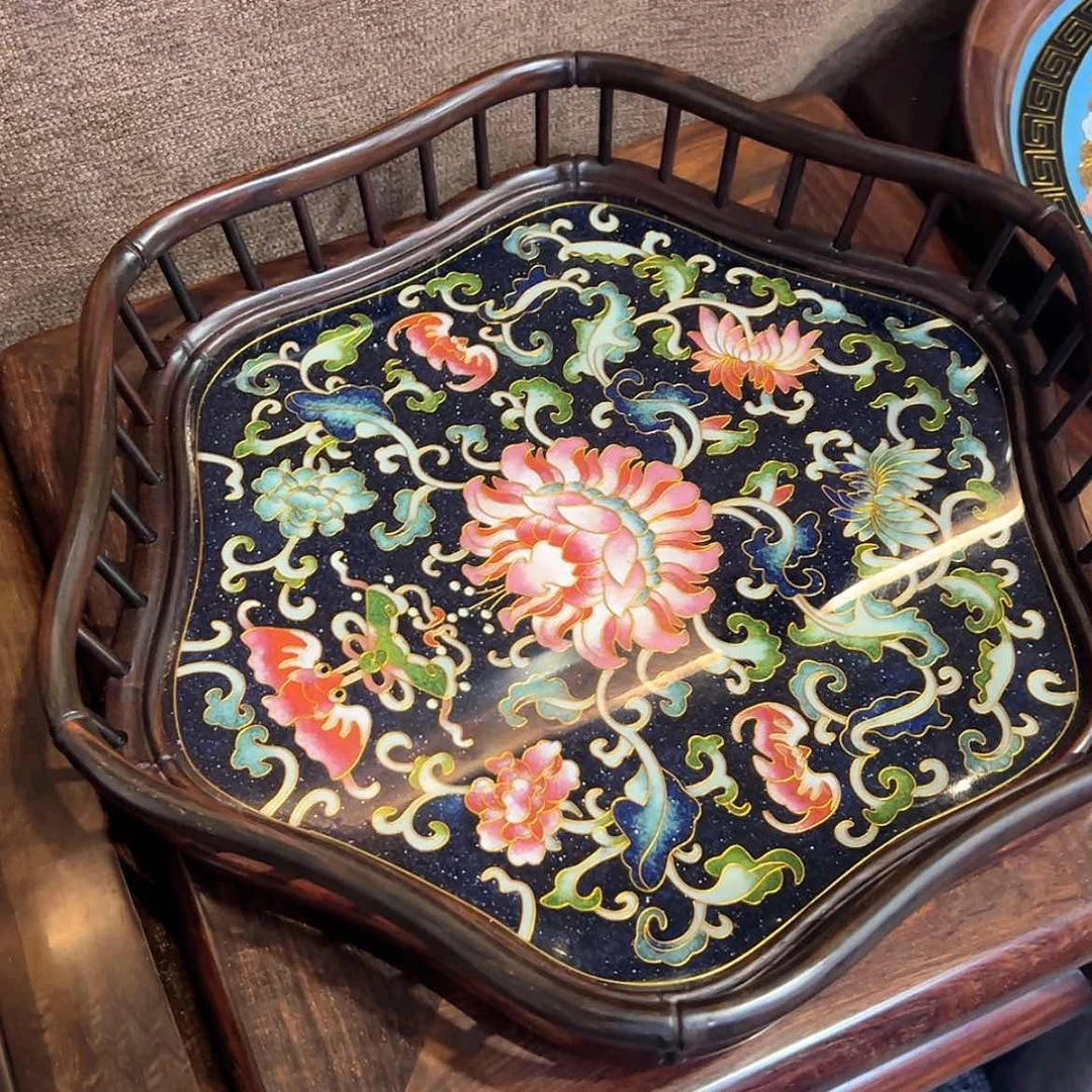 【闪购商品】红酸枝木类成套家具然*果盘