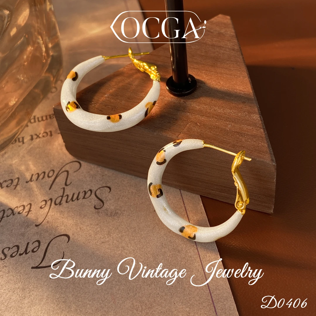 D0406 法★【豹纹风潮】秋冬OCGA 欧斯伽斯 限定 耳环