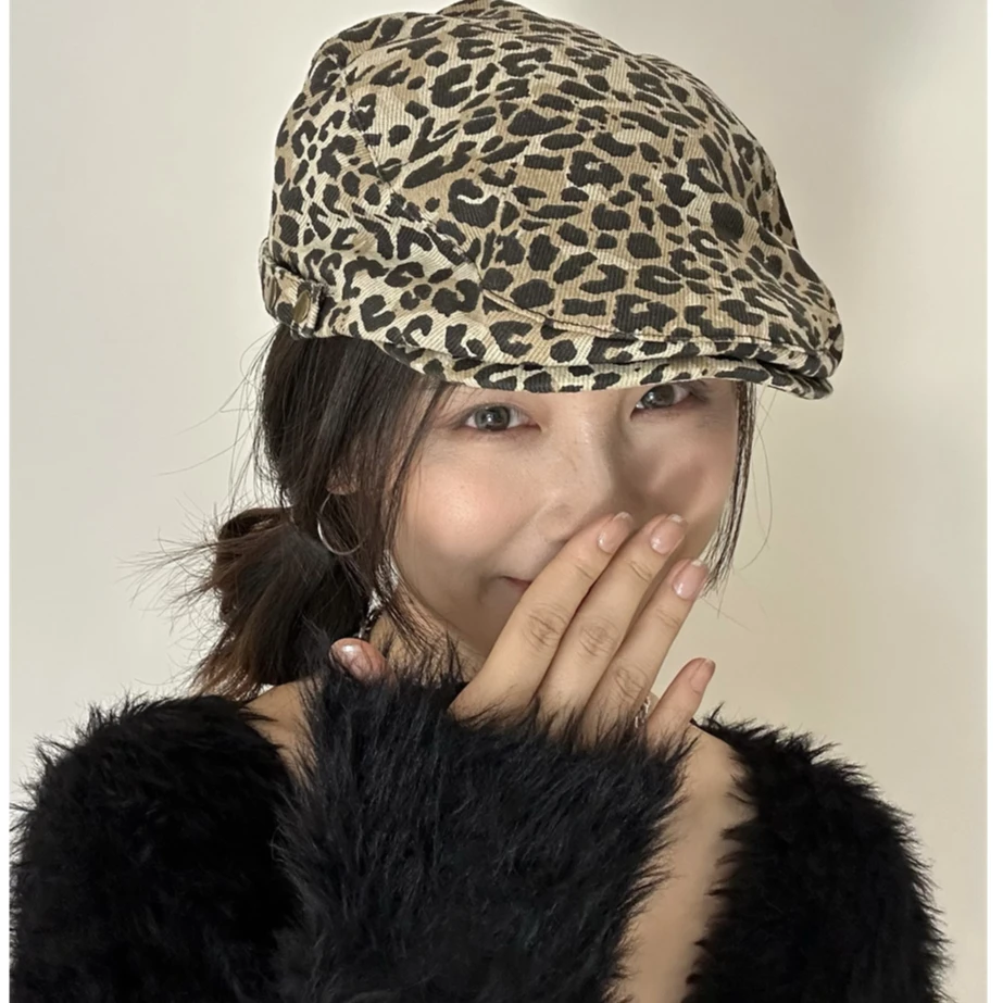 【小野豹】经典不过时豹纹前进帽街头辣妹鸭舌帽网红款百搭鸭嘴帽