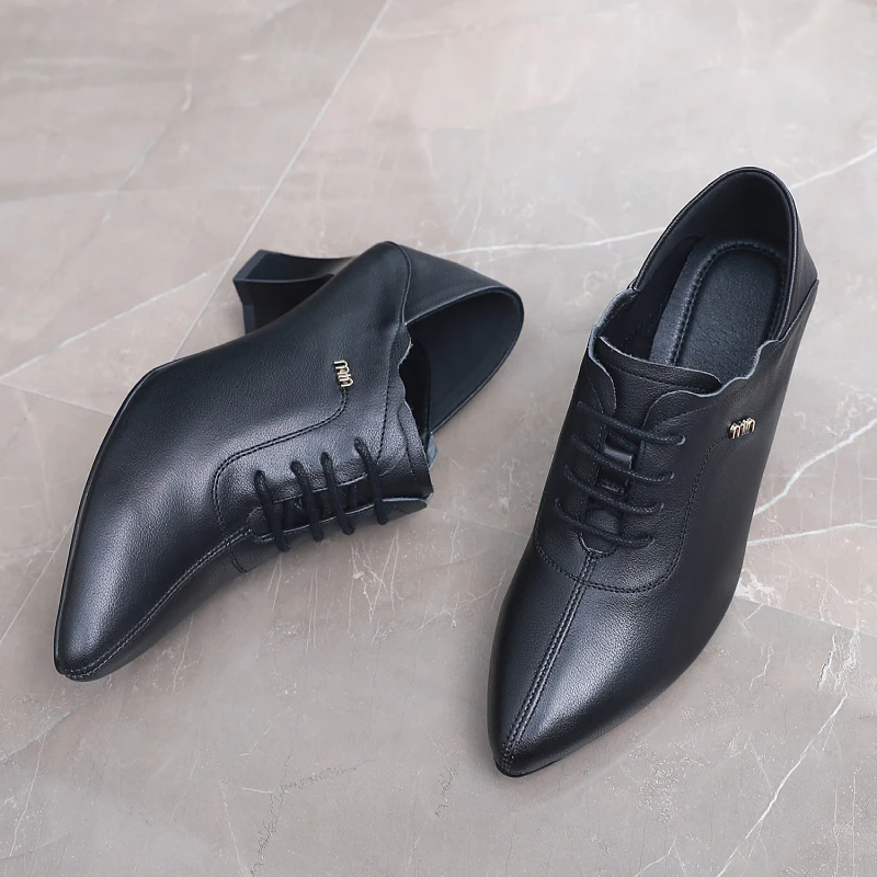 【头层牛皮 7cm跟】小个子星球 真皮高跟鞋小码单鞋