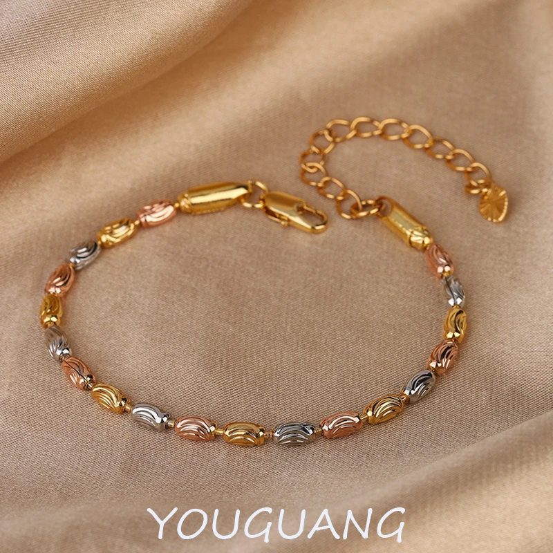 【有光饰品】010 复古气质手链 百搭电镀彩金串珠手链